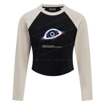 Soulisfree Cosmic Eye Rainbow Aura Illusion Raglan Crop Tee