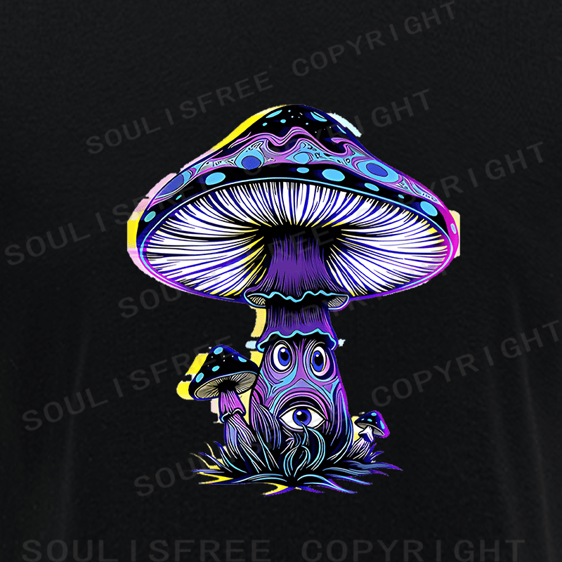 Soulisfree Neon Mushroom Third Eye Raglan Crop Tee