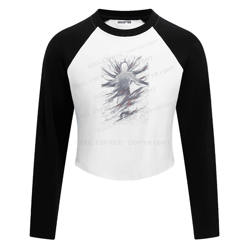 Soulisfree Cosmic Figure Stellar Burst Raglan Crop Tee