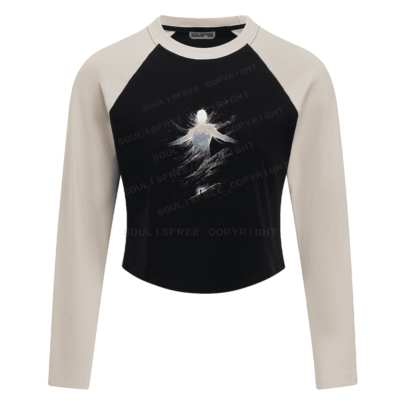 Designed Vibes of the Sun Block Raglan Long Sleeve Crop Top | Soulisfree