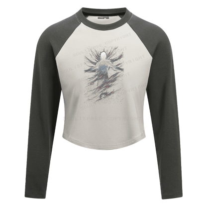 Soulisfree Cosmic Figure Stellar Burst Raglan Crop Tee