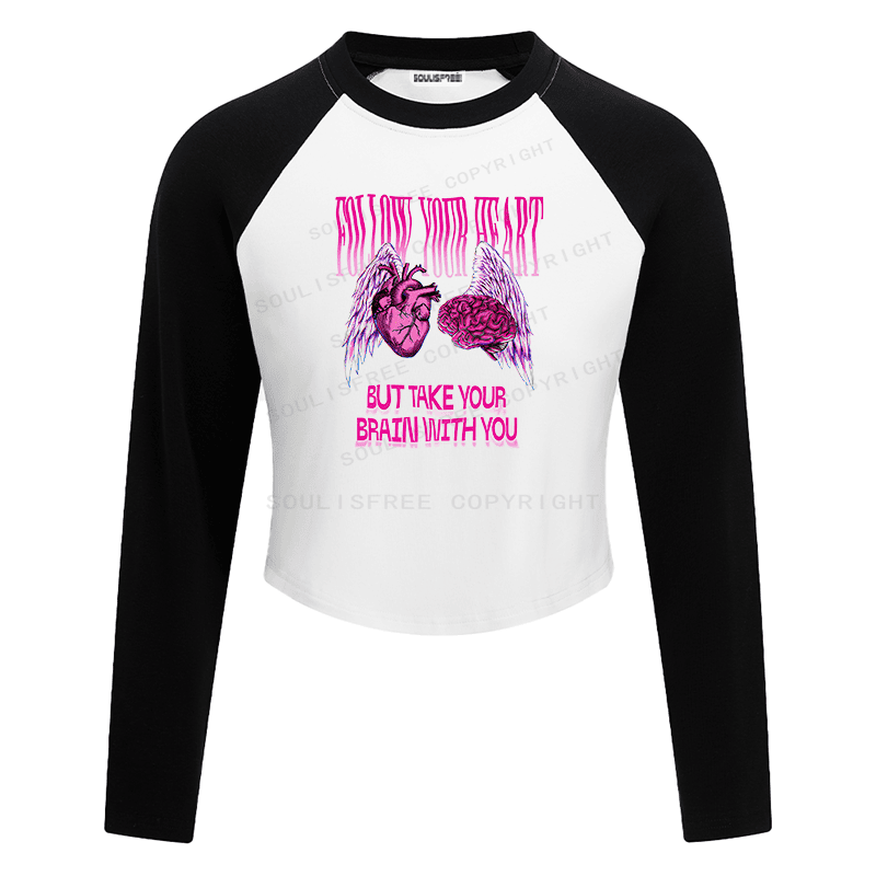 Soulisfree Dual Core Harmony Psychedelic Balance Illusion Raglan Crop Tee