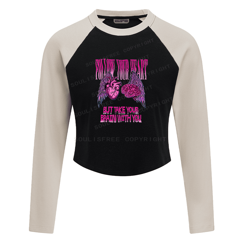 Soulisfree Dual Core Harmony Psychedelic Balance Illusion Raglan Crop Tee