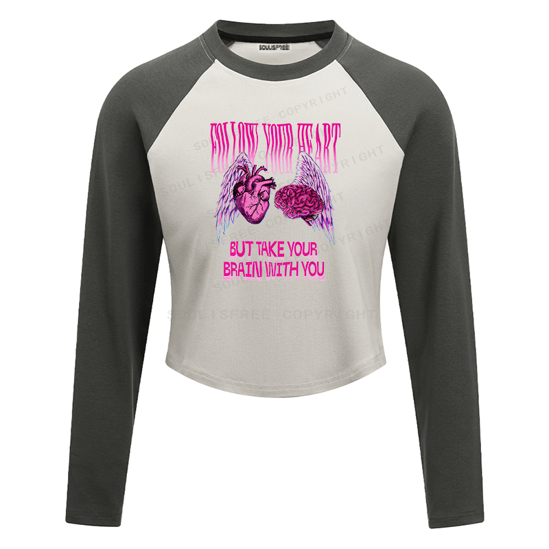 Soulisfree Dual Core Harmony Psychedelic Balance Illusion Raglan Crop Tee