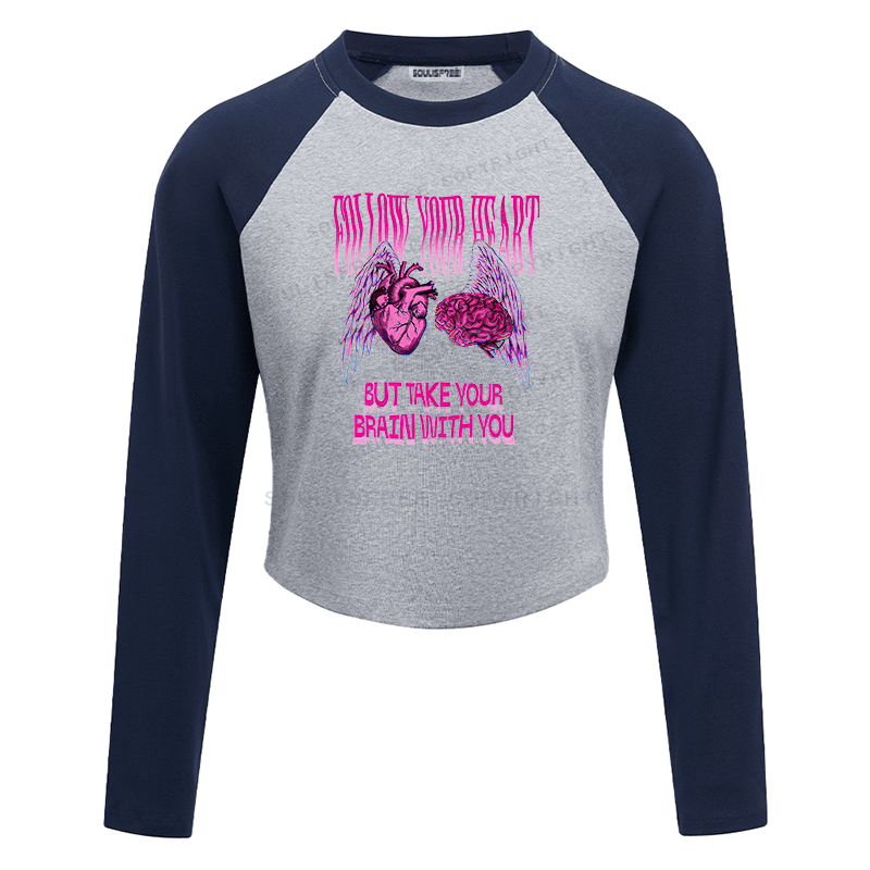 Soulisfree Dual Core Harmony Psychedelic Balance Illusion Raglan Crop Tee