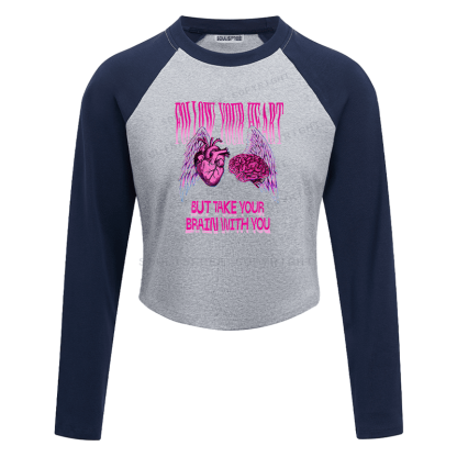 Soulisfree Dual Core Harmony Psychedelic Balance Illusion Raglan Crop Tee