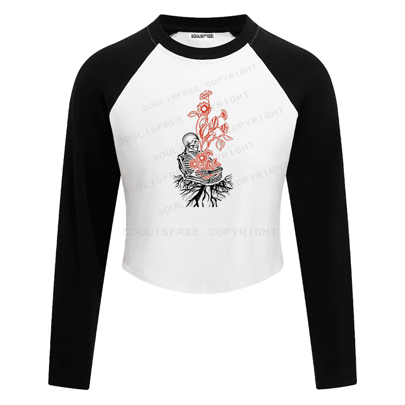 Designed Vibes of the Sun Block Raglan Long Sleeve Crop Top | Soulisfree