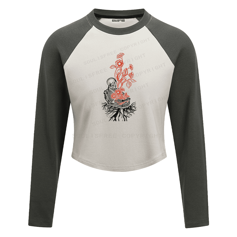 Soulisfree Bloom From Bone Rooted Renewal Raglan Crop Tee