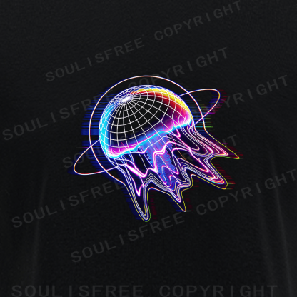 Soulisfree Neon Abyss Digital Tide Illusion Raglan Crop Tee