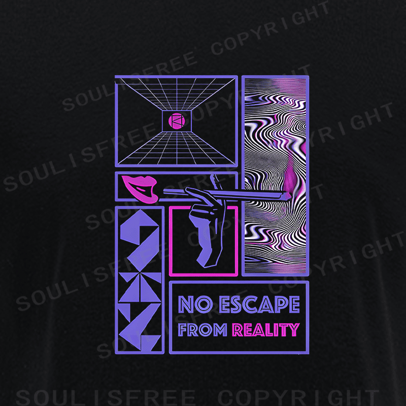 Soulisfree Neon Labyrinth Reality Frame Illusion Raglan Crop Tee