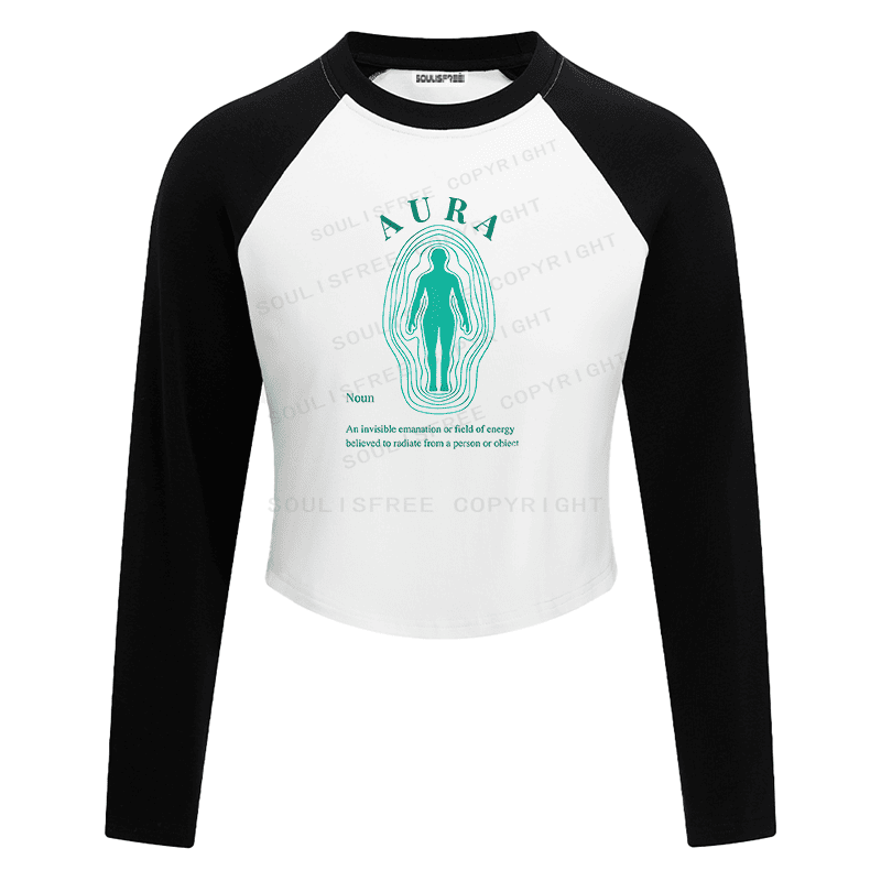Soulisfree Radiant Silhouette Energy Field Raglan Crop Tee