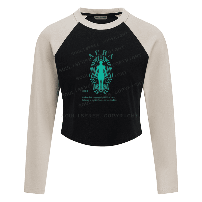 Soulisfree Radiant Silhouette Energy Field Raglan Crop Tee