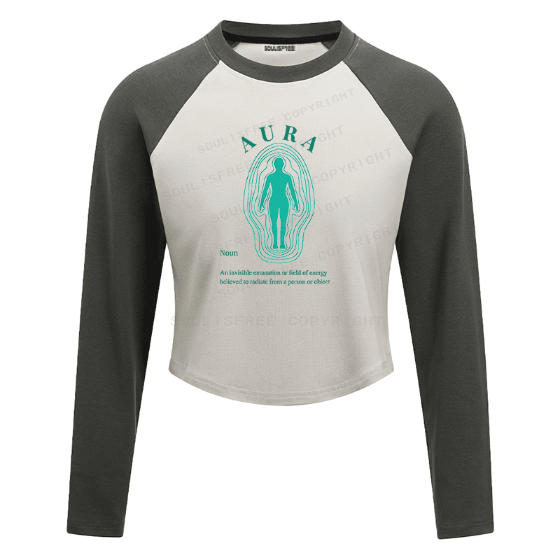 Soulisfree Radiant Silhouette Energy Field Raglan Crop Tee