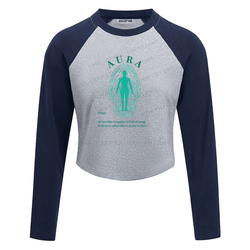 Soulisfree Radiant Silhouette Energy Field Raglan Crop Tee