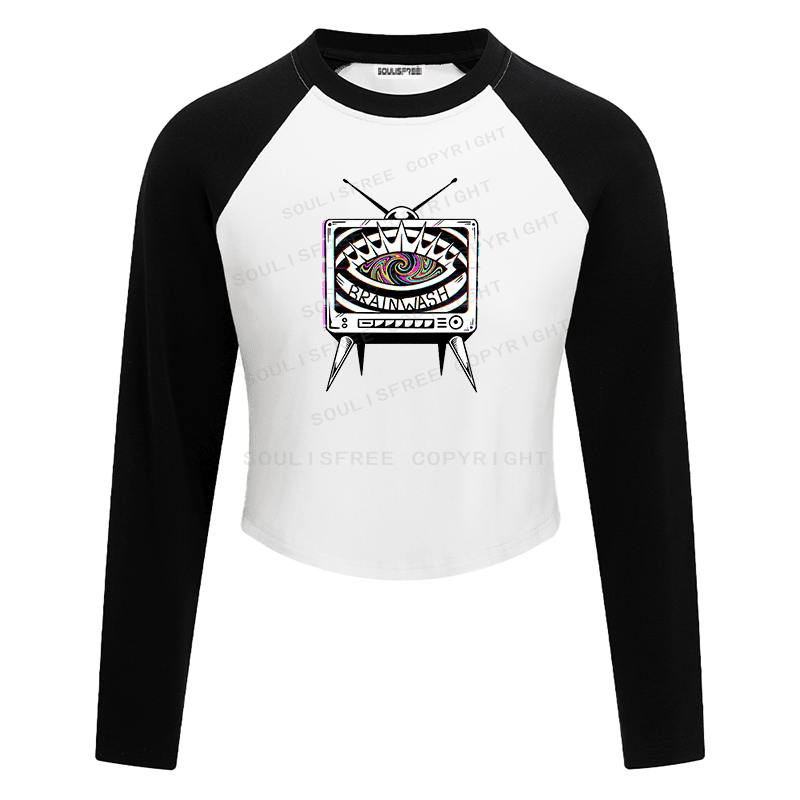 Soulisfree Media Mirage Psychedelic Signal Illusion Raglan Crop Tee