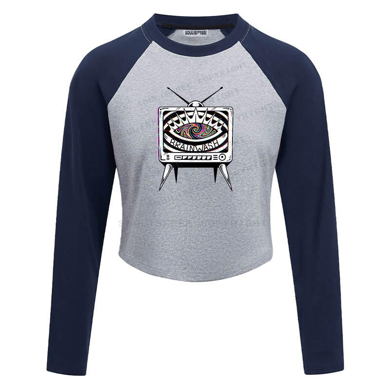 Soulisfree Media Mirage Psychedelic Signal Illusion Raglan Crop Tee