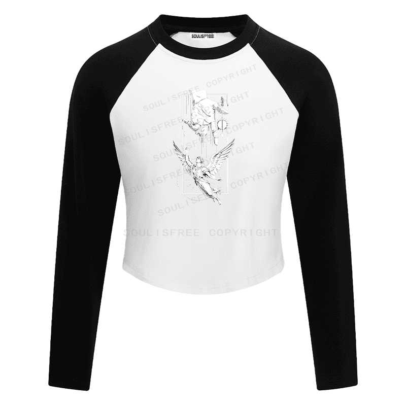 Soulisfree Celestial Reach Fated Ascent Raglan Crop Tee