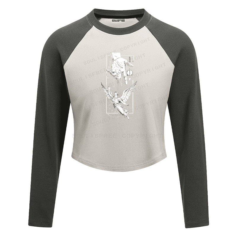 Soulisfree Celestial Reach Fated Ascent Raglan Crop Tee