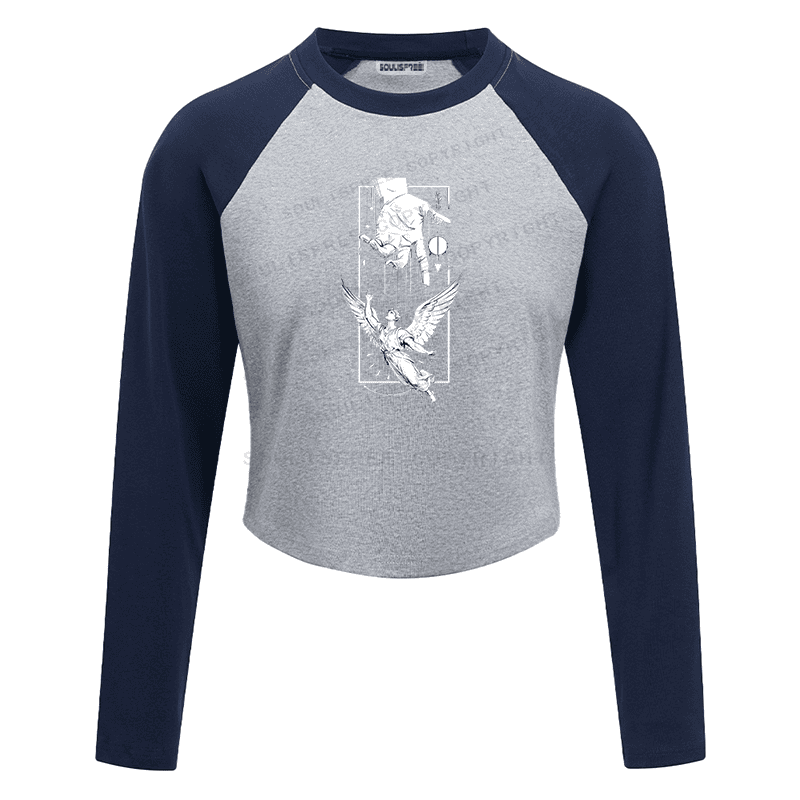 Soulisfree Celestial Reach Fated Ascent Raglan Crop Tee