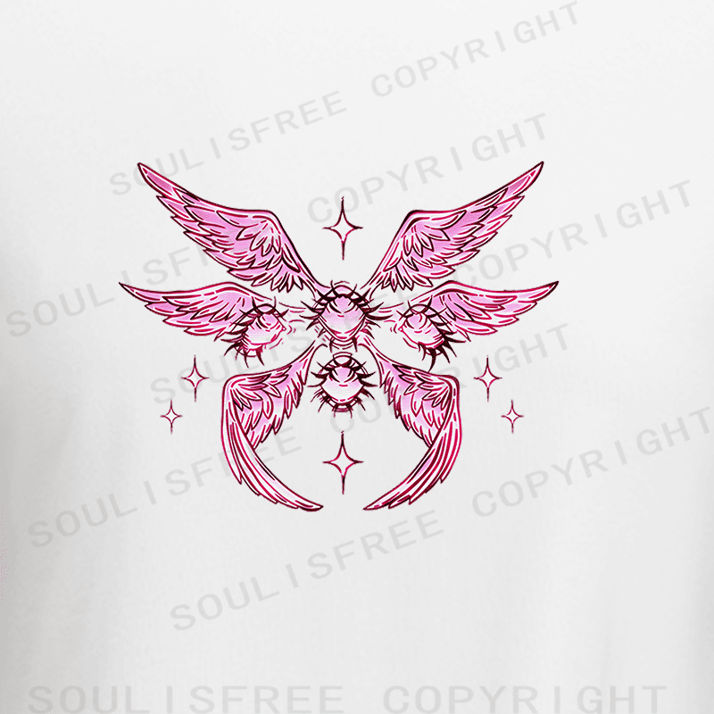 Soulisfree Celestial Wings Sacred Heart Flux Raglan Crop Tee