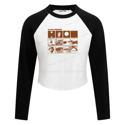 Soulisfree Temporal Flux Sequence Perceptual Decay Aesthetic Raglan Crop Tee