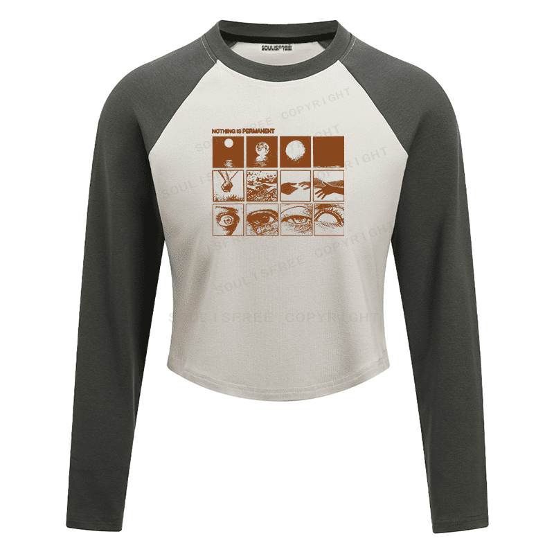 Soulisfree Temporal Flux Sequence Perceptual Decay Aesthetic Raglan Crop Tee