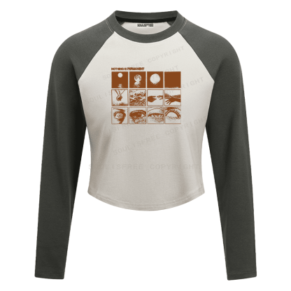 Soulisfree Temporal Flux Sequence Perceptual Decay Aesthetic Raglan Crop Tee