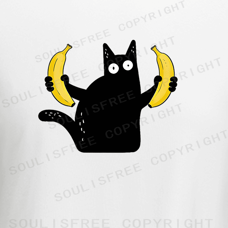Soulisfree Feline Absurdity Flux Banana Balance Raglan Crop Tee