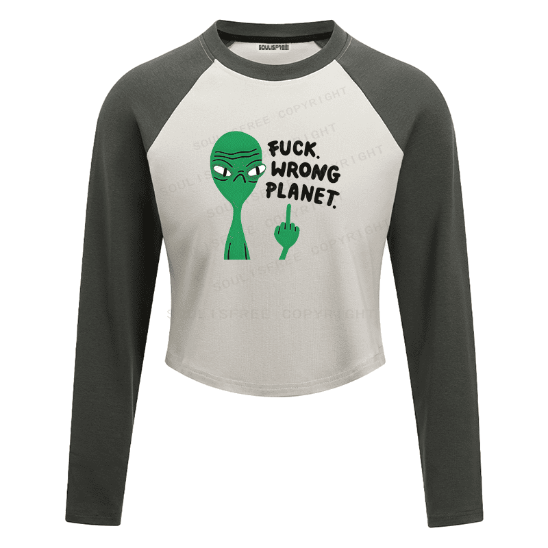 Soulisfree Alien Displacement Flux Planetary Rejection Raglan Crop Tee