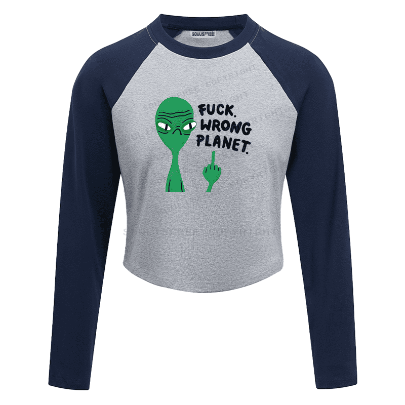 Soulisfree Alien Displacement Flux Planetary Rejection Raglan Crop Tee