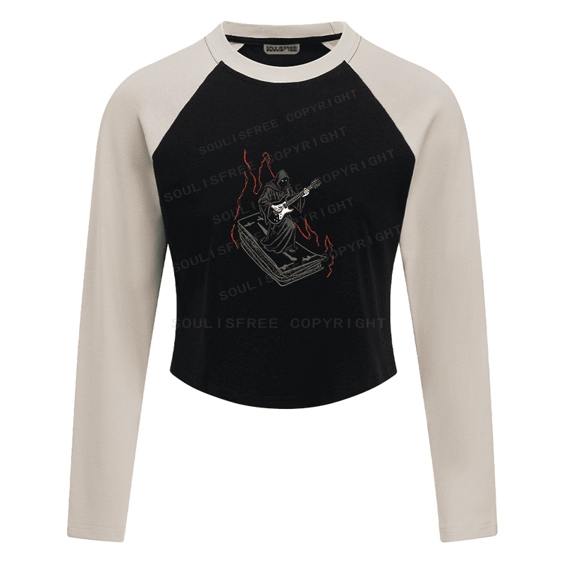 Designed Vibes of the Sun Block Raglan Long Sleeve Crop Top | Soulisfree