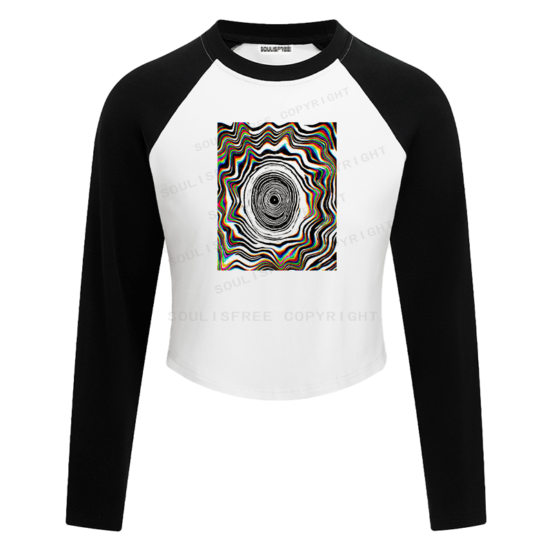 Designed Vibes of the Sun Block Raglan Long Sleeve Crop Top | Soulisfree