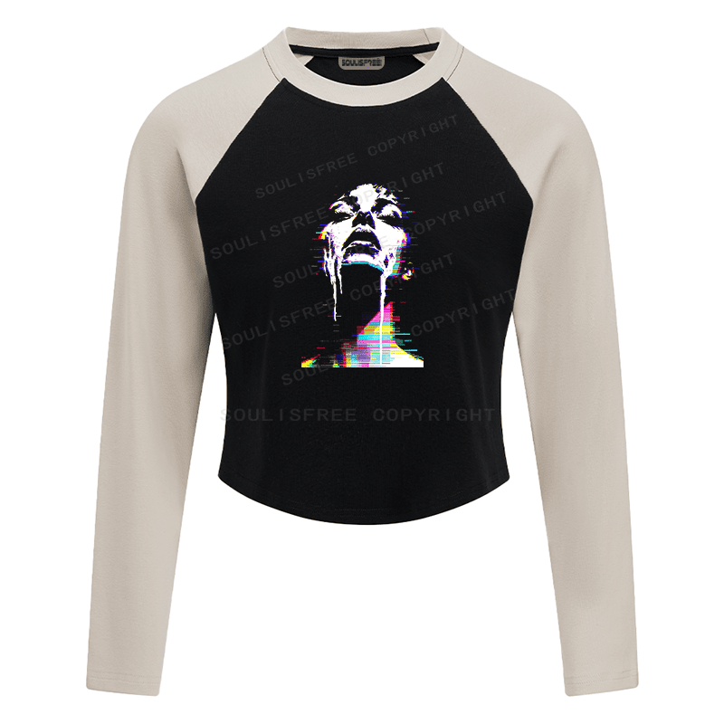 Designed Vibes of the Sun Block Raglan Long Sleeve Crop Top | Soulisfree