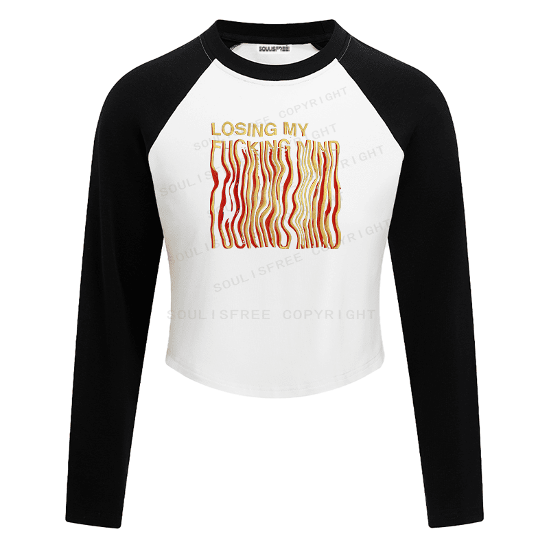 Soulisfree Emotional Flux Waveform Cognitive Distortion Raglan Crop Tee