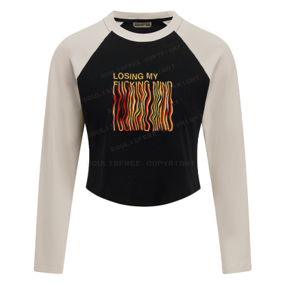 Soulisfree Emotional Flux Waveform Cognitive Distortion Raglan Crop Tee