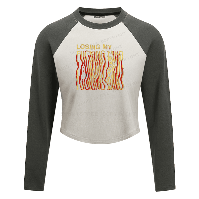 Soulisfree Emotional Flux Waveform Cognitive Distortion Raglan Crop Tee
