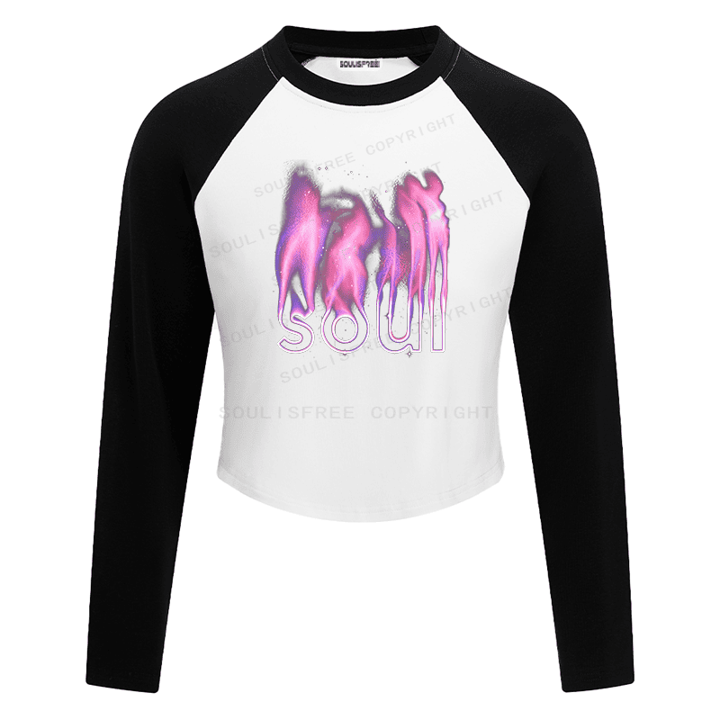Soulisfree Cosmic Fire Spirit Ethereal Streetwear Raglan Crop Tee