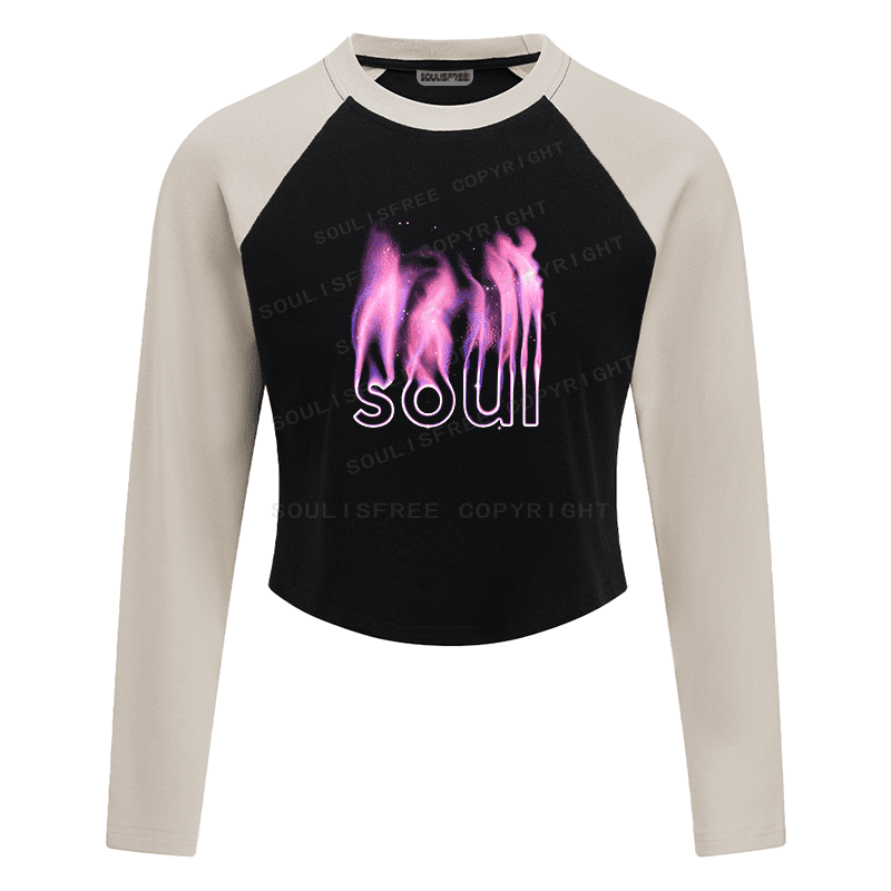 Soulisfree Cosmic Fire Spirit Ethereal Streetwear Raglan Crop Tee