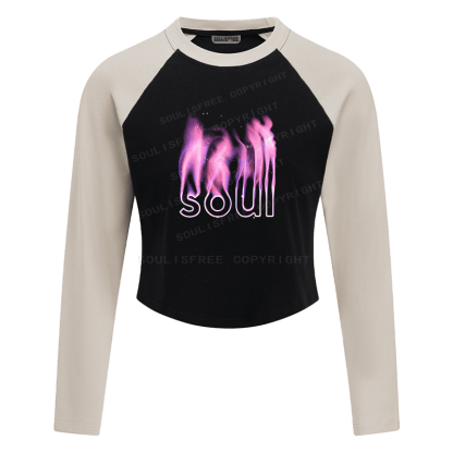 Soulisfree Cosmic Fire Spirit Ethereal Streetwear Raglan Crop Tee