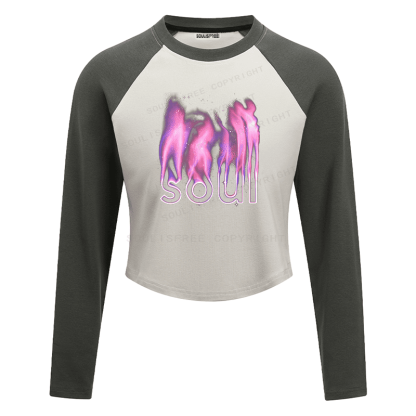 Soulisfree Cosmic Fire Spirit Ethereal Streetwear Raglan Crop Tee