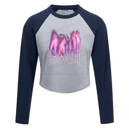Soulisfree Cosmic Fire Spirit Ethereal Streetwear Raglan Crop Tee