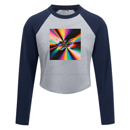 Soulisfree Cosmic Kaleidoscope Energy Abstract Art Raglan Crop Tee