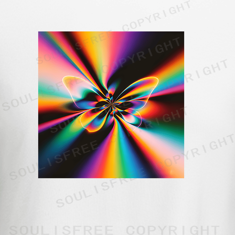 Soulisfree Cosmic Kaleidoscope Energy Abstract Art Raglan Crop Tee