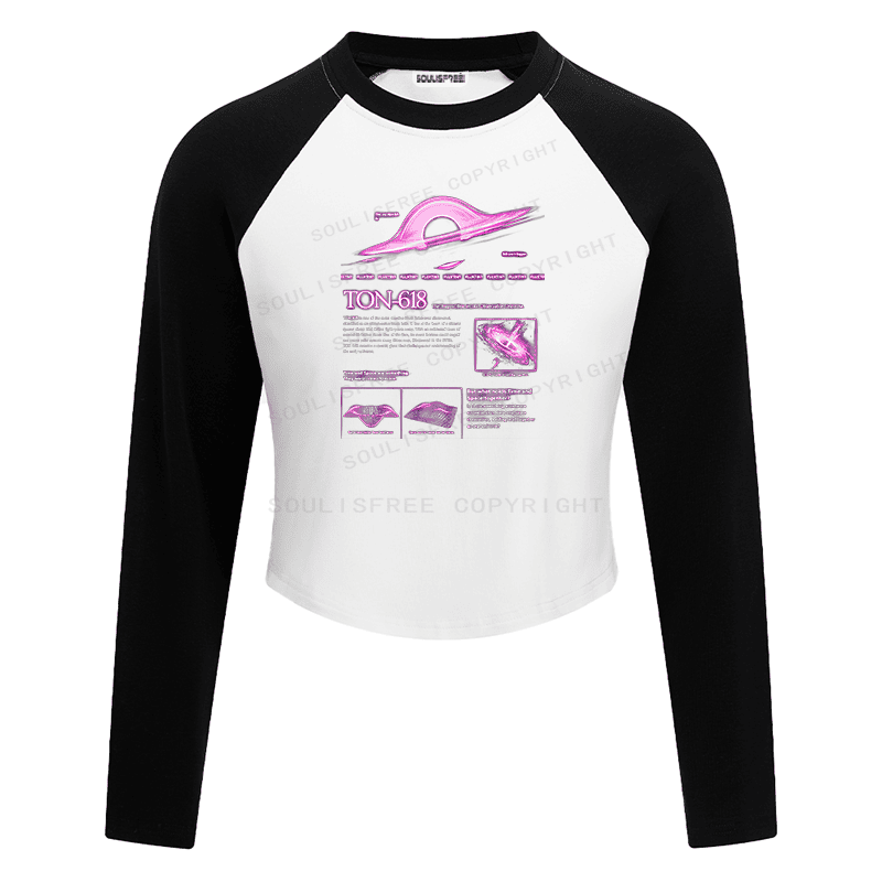 Soulisfree Spacetime Warp Nebula Glow Futuristic Raglan Crop Tee