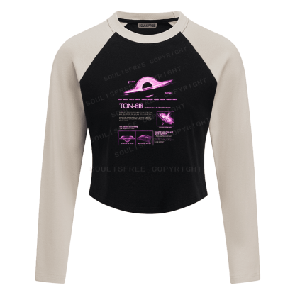 Soulisfree Spacetime Warp Nebula Glow Futuristic Raglan Crop Tee