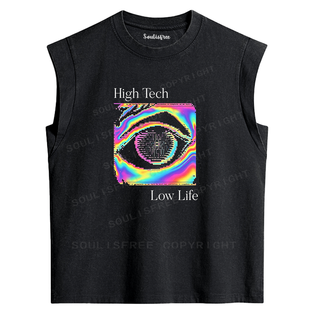 Soulisfree High Tech Low Life Washed Tank Tops