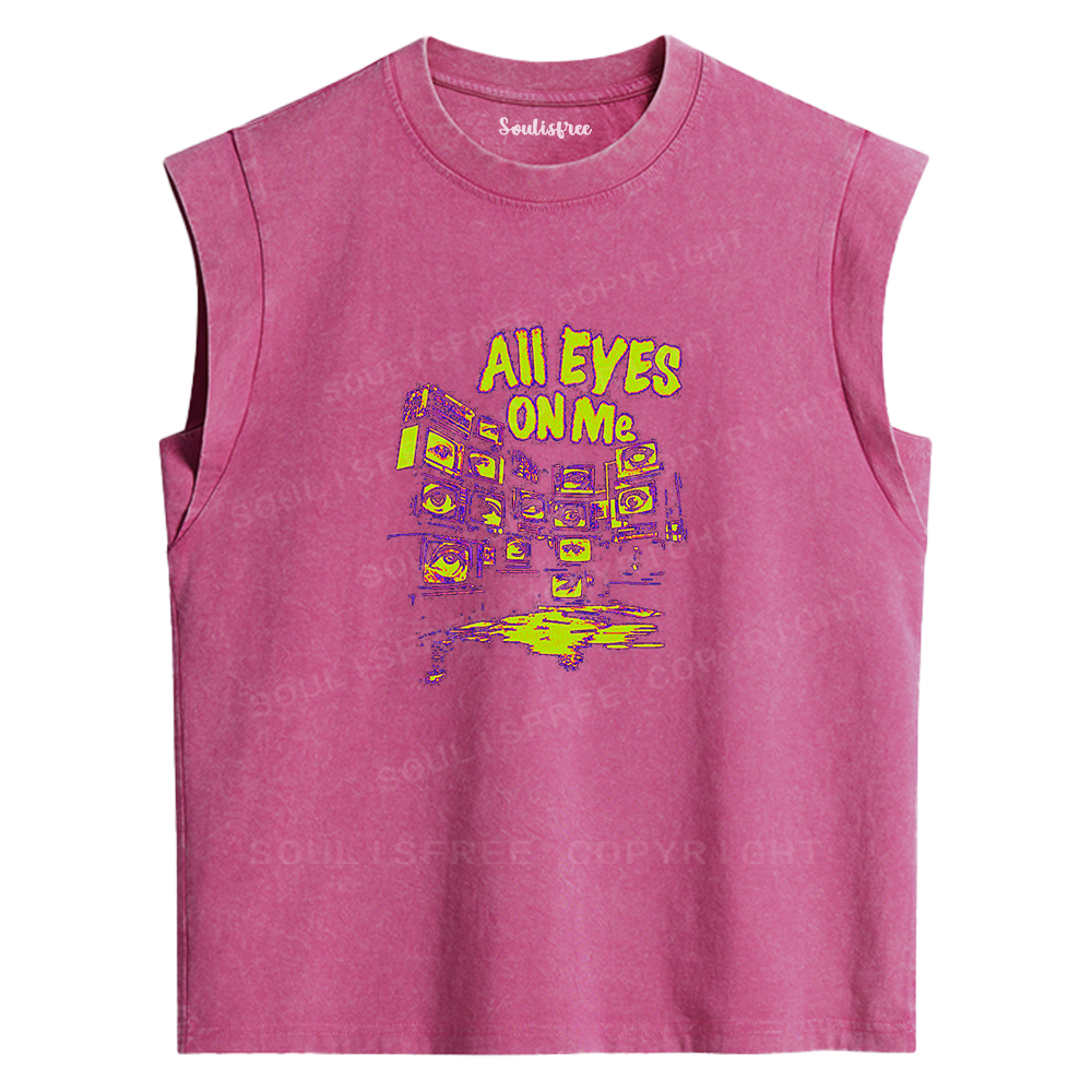 Soulisfree All Eyes On Me Graphic Washed Tank Tops