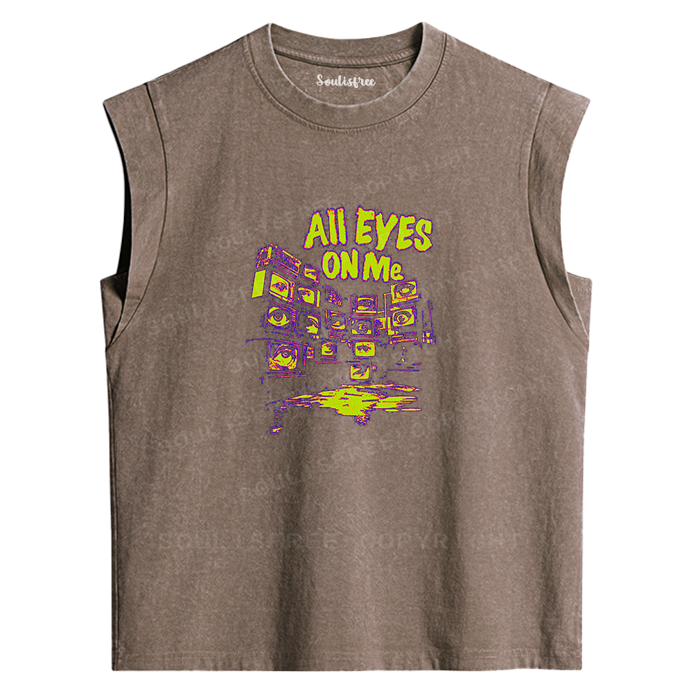 Soulisfree All Eyes On Me Graphic Washed Tank Tops