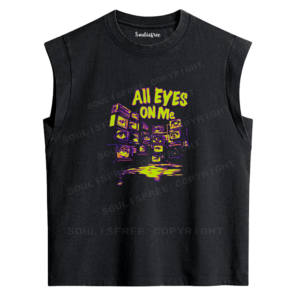 Soulisfree All Eyes On Me Graphic Washed Tank Tops