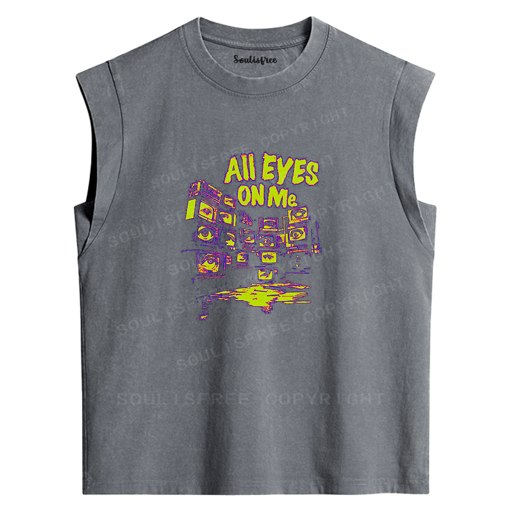Soulisfree All Eyes On Me Graphic Washed Tank Tops